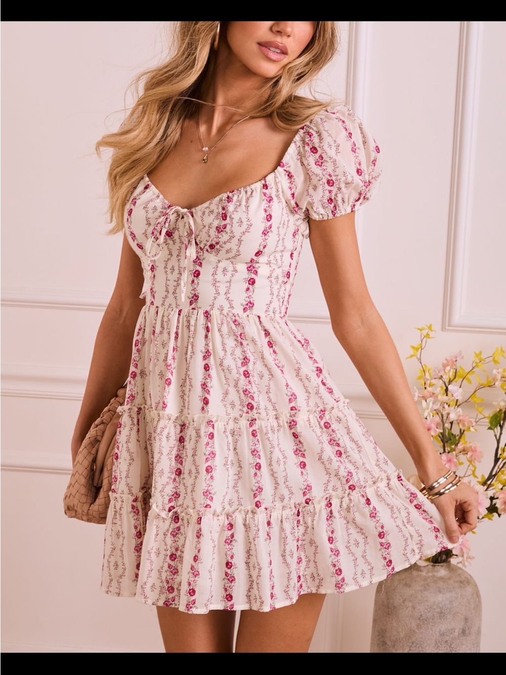 Roselle Dawn Fit And Flare Floral
Mini Dress
